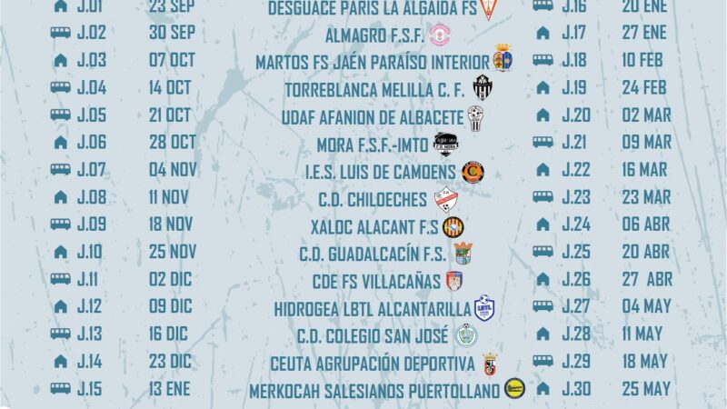 Desguaces París La Algaida, primer rival de Liga para Inagroup Mabe El Ejido Futsal