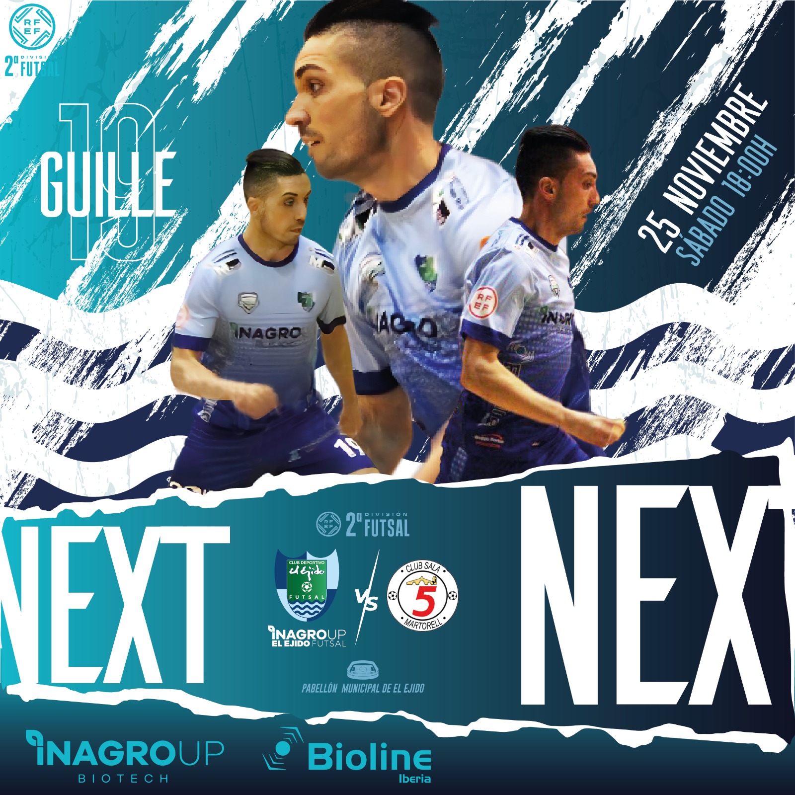 Inagroup El Ejido Futsal buscará una nueva victoria en casa ante Sala 5 Martorell
